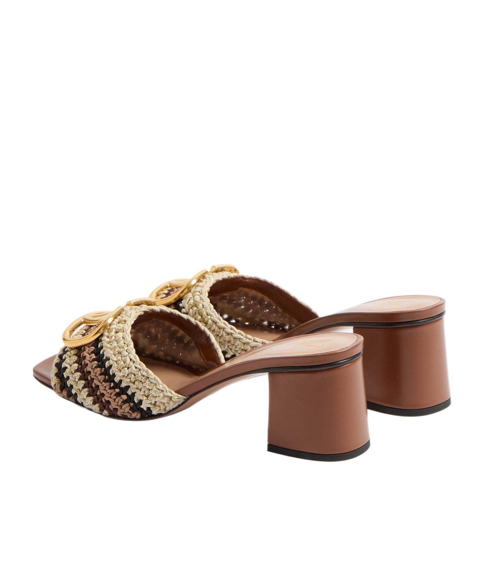 Valentino V Logo Sandal In Brown