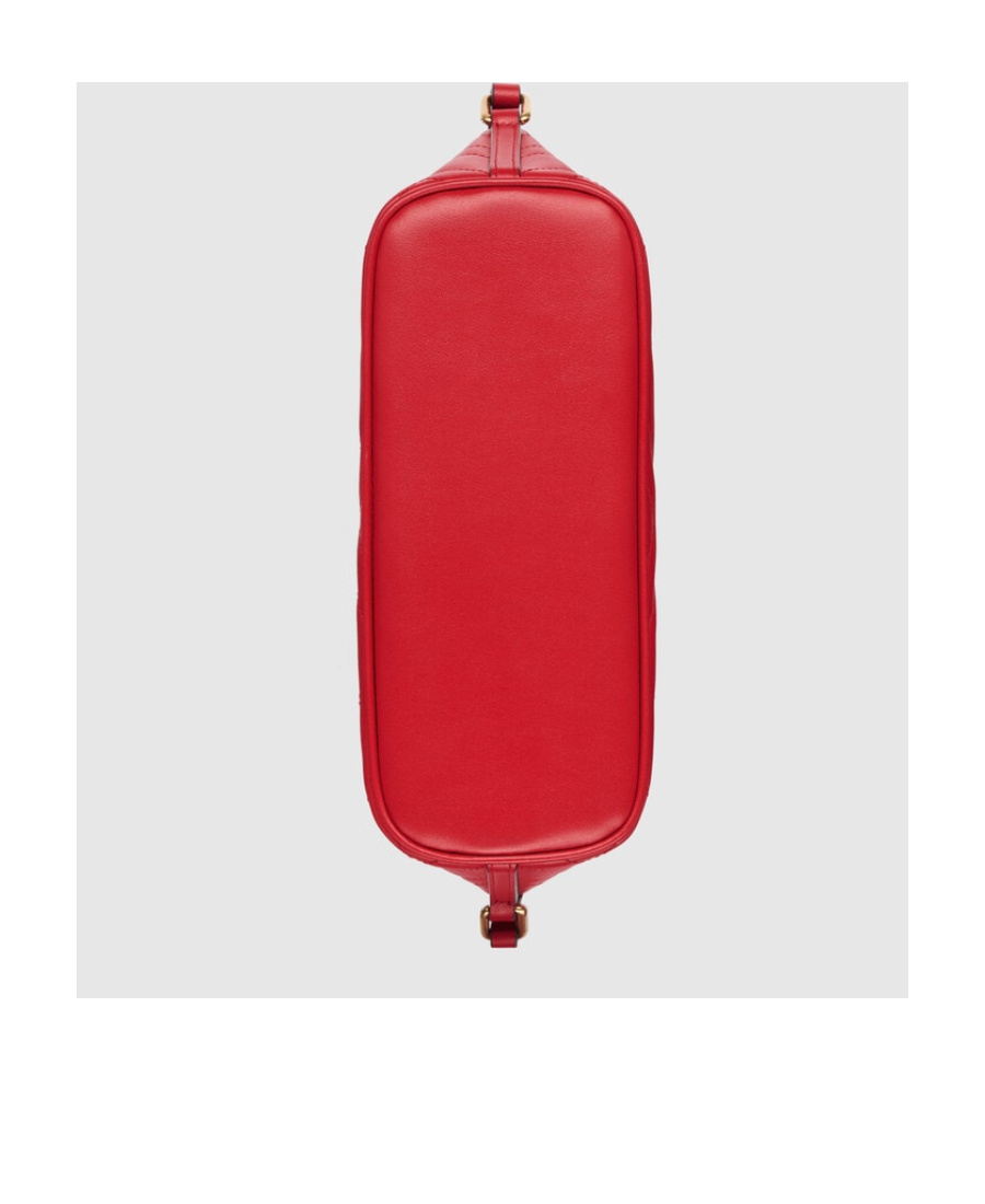 Gucci Small Gg Marmont Quilted Leather Shoulder Bag In Red