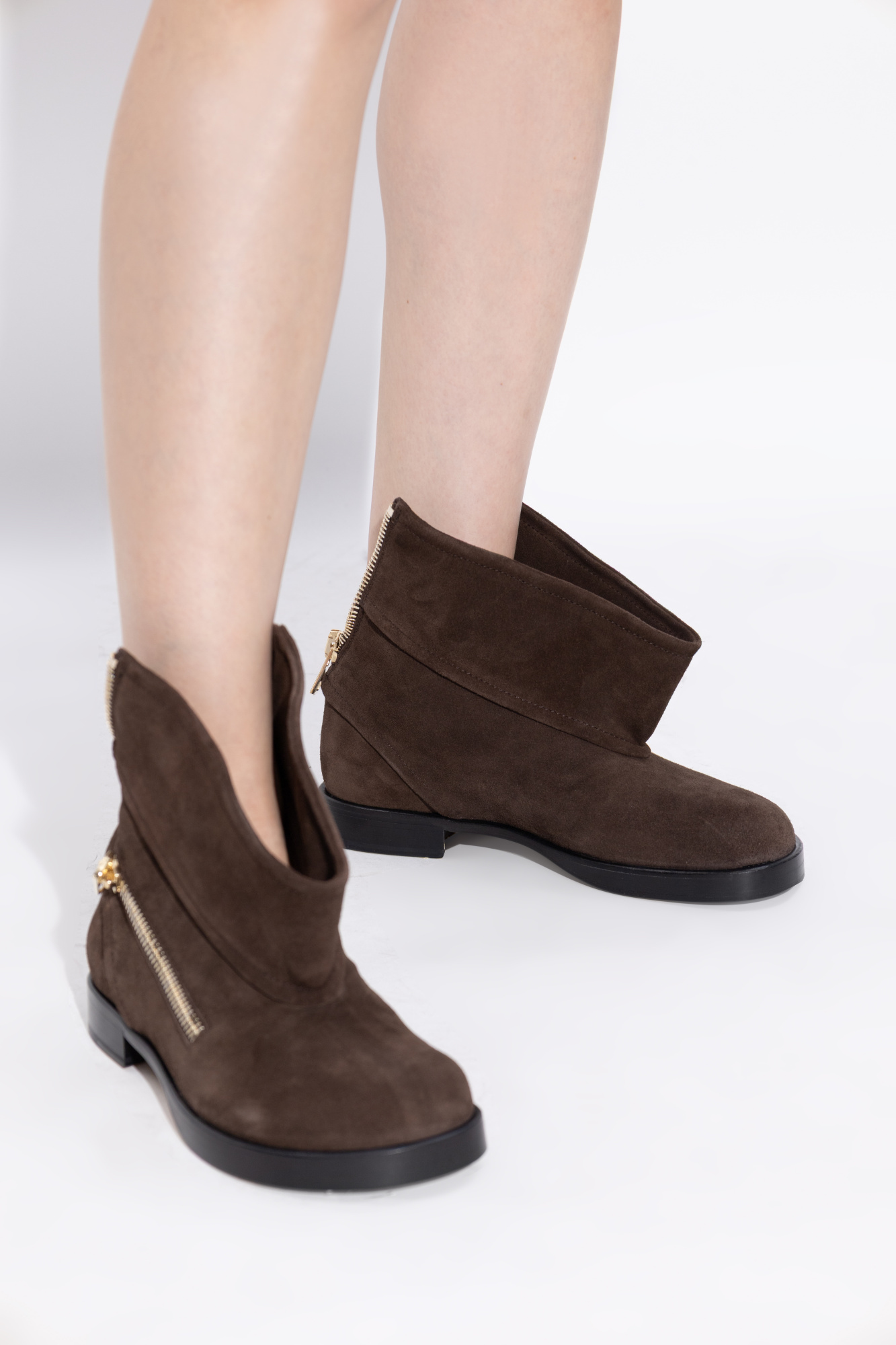 Jw Anderson Round Toe Ankle Boots In Brown