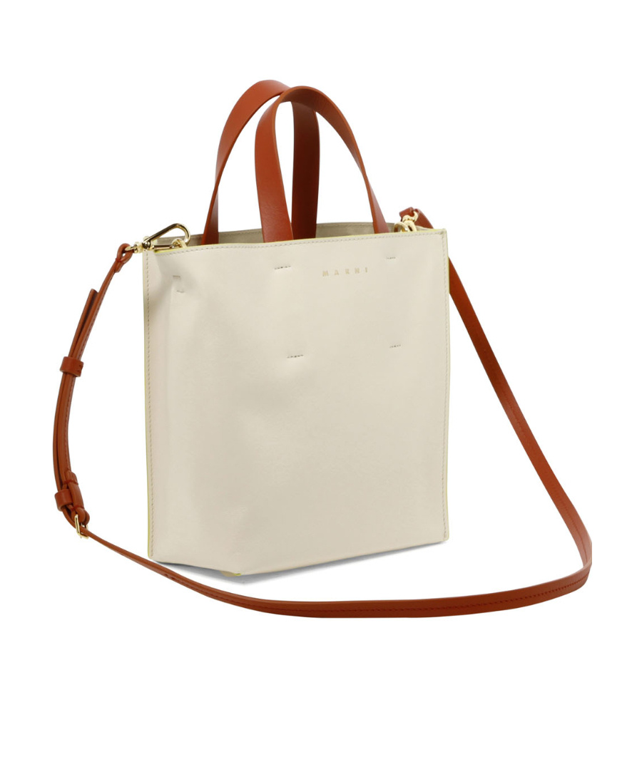 Marni Mini Museo Soft Tote Bag In Nude