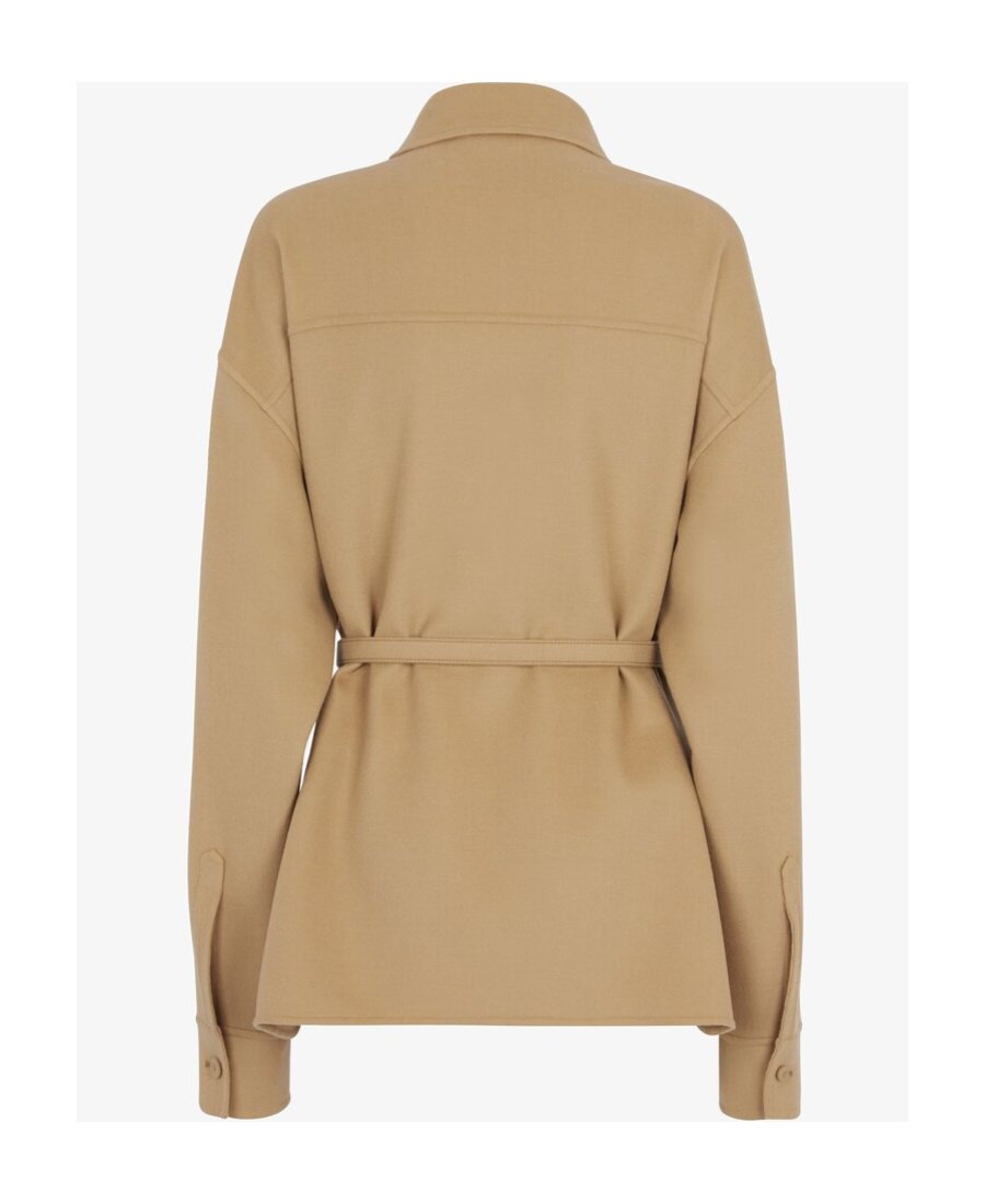 Fendi Go-to Jacket In Lana Beige In Nude