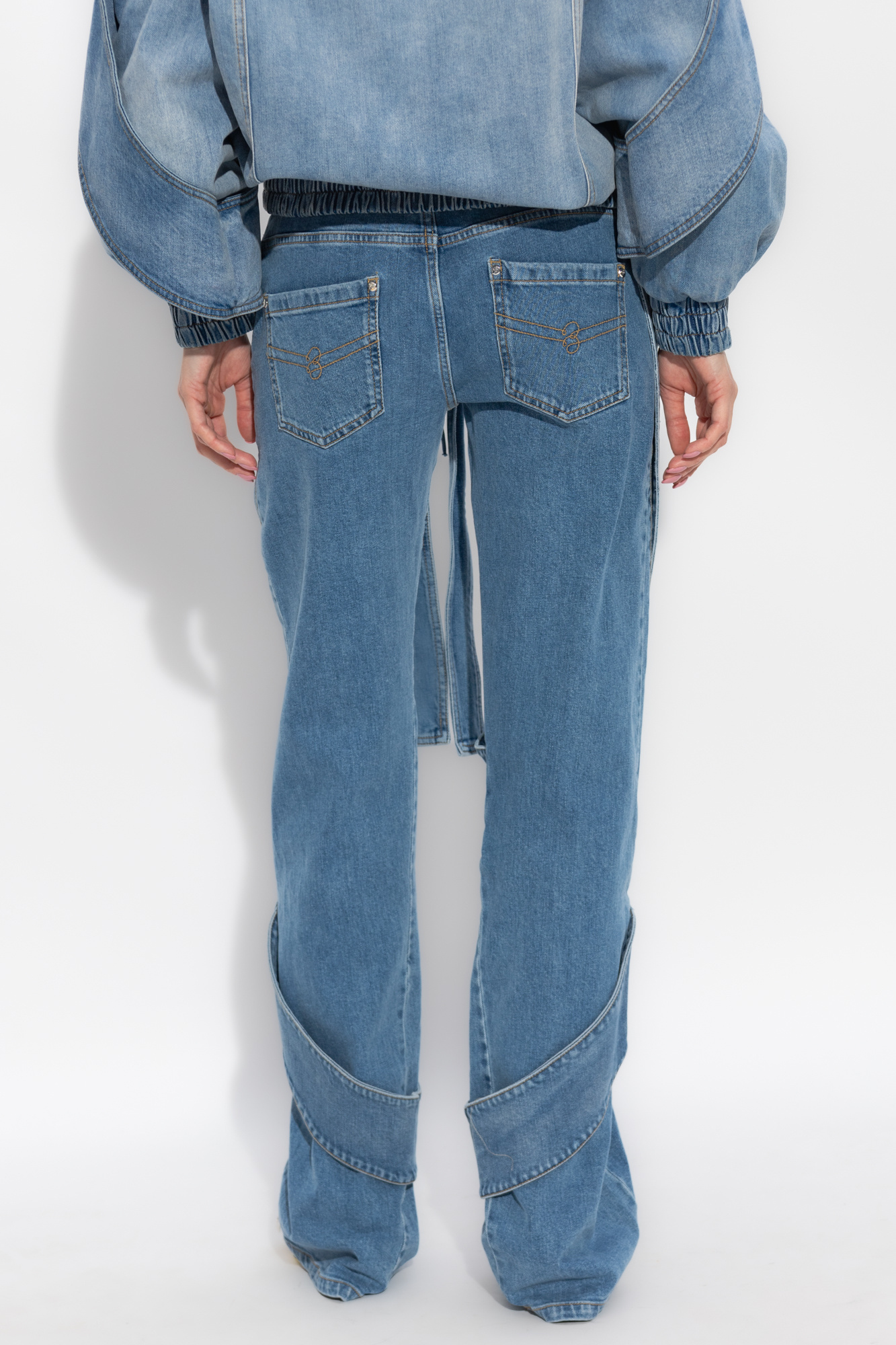 Blumarine Pocket Denim Trousers In Blue