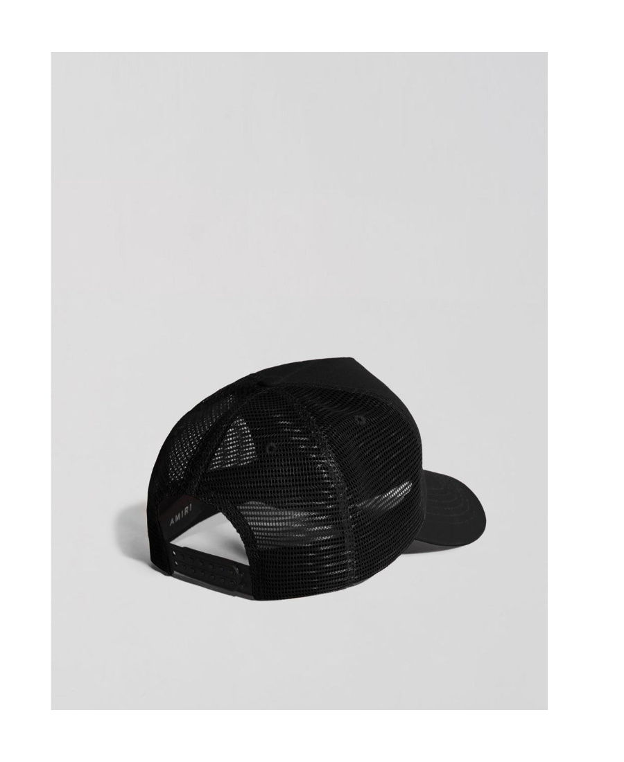 Amiri Paint Drip Embroidered Logo Trucker Hat In Black