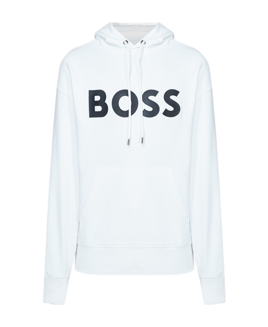 HUGO BOSS LOGO-PRINT COTTON HOODIE