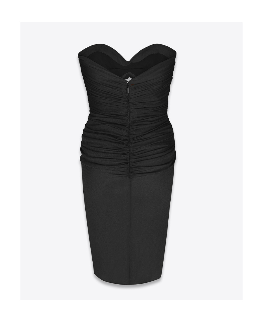 Saint Laurent Cut-out Detailed Crepe Jersey Dress In Black