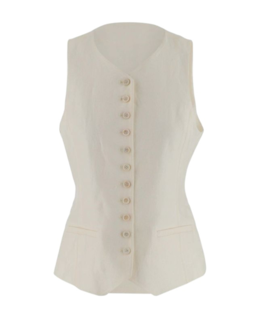 Chloé Sleeveless Button-up Waistcoat In Nude