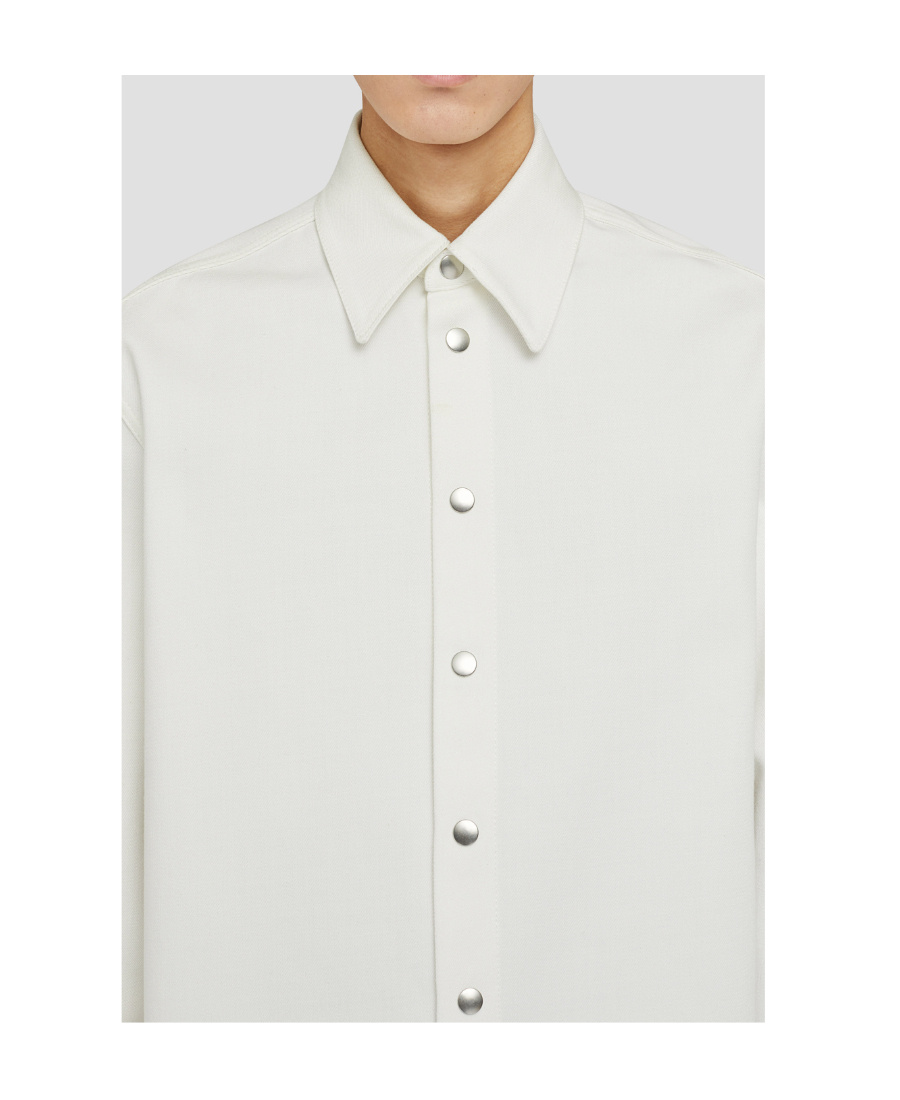Jil Sander Organic Cotton Denim Shirt In White