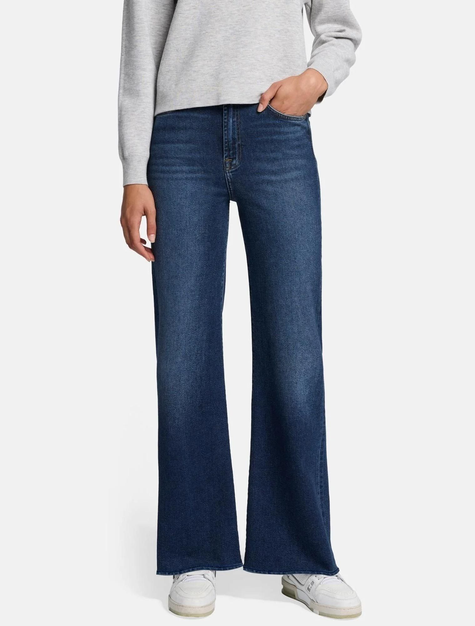 7 For All Mankind Denim Trousers With Belt Loops In Blue