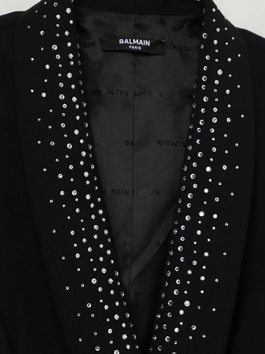 Balmain Long Sleeve Dress In Black