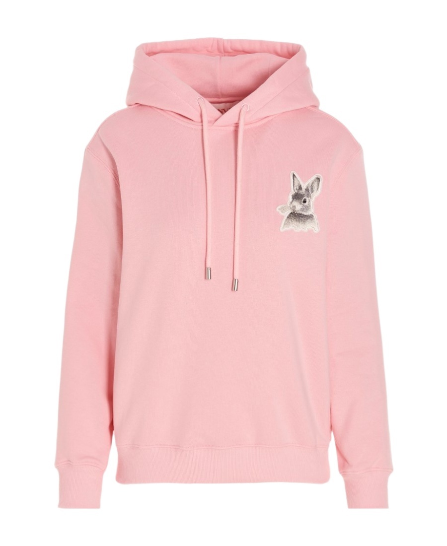 LANVIN RABBIT-EMBROIDERED DRAWSTRING HOODIE 