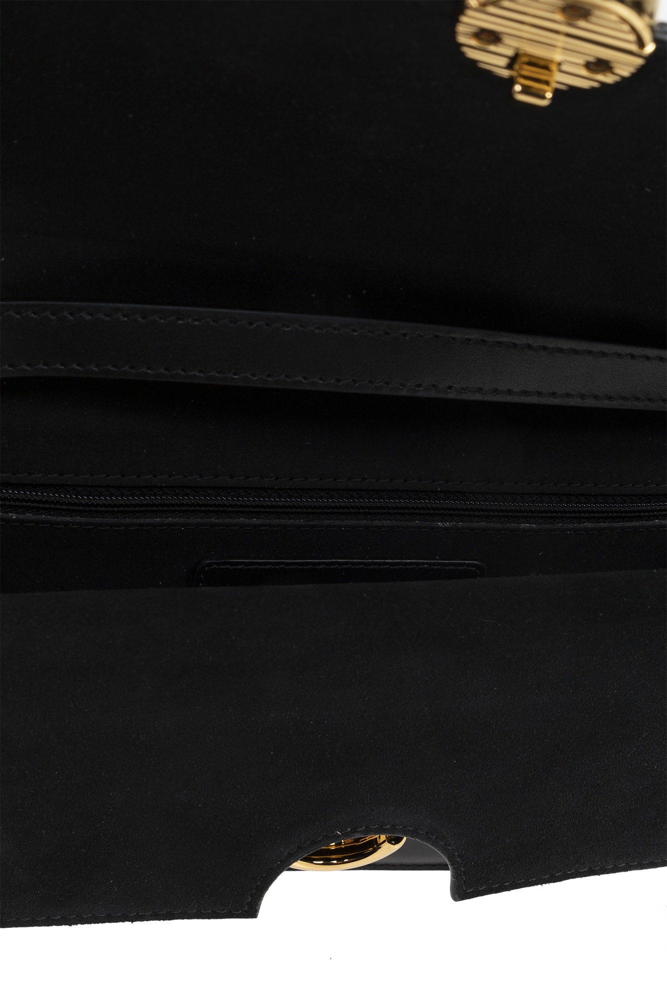Furla Leather Crossbody Bag Chain Strap Gold-tone Hardware In Black