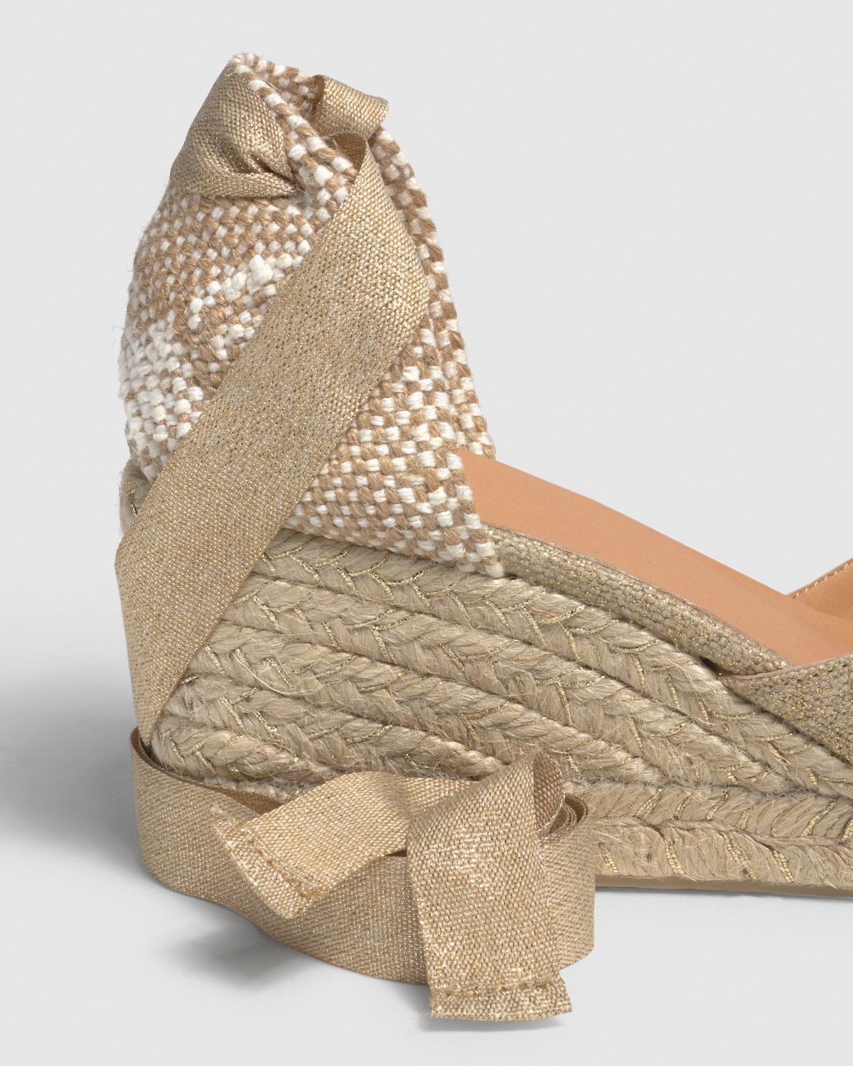 Shop Castaã±er Wedge-heeled Espadrilles In Nude