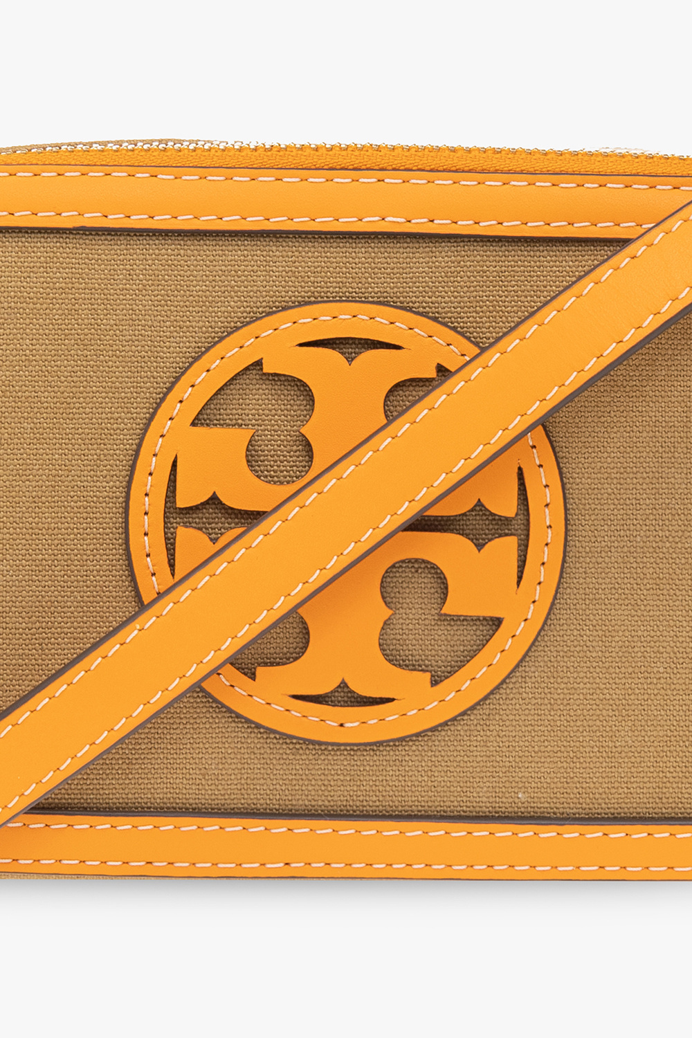 Tory Burch Mini Miller Canvas Crossbody Bag In Yellow