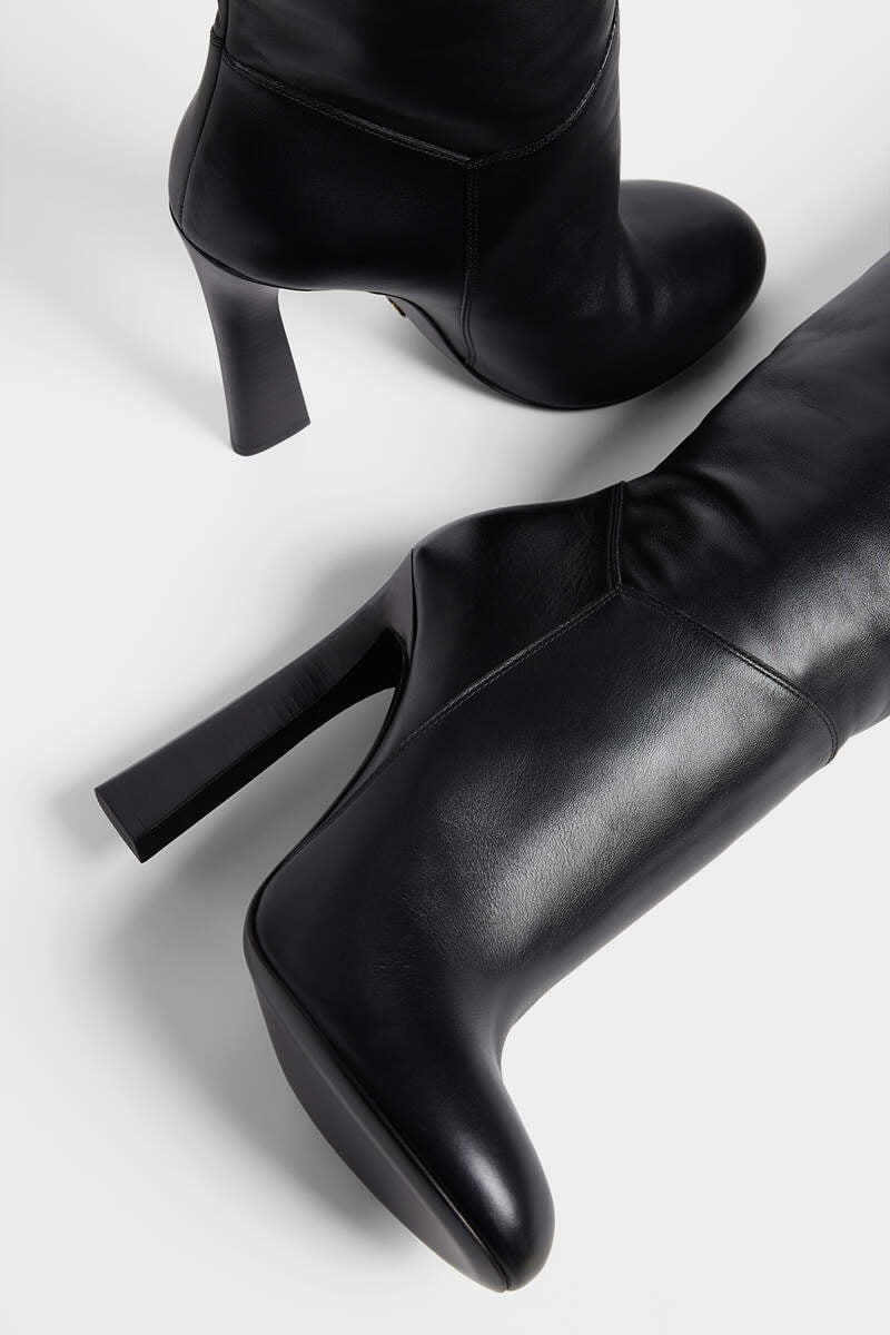 Dsquared2 Twin Over-the-knee Heeled Boots In Black