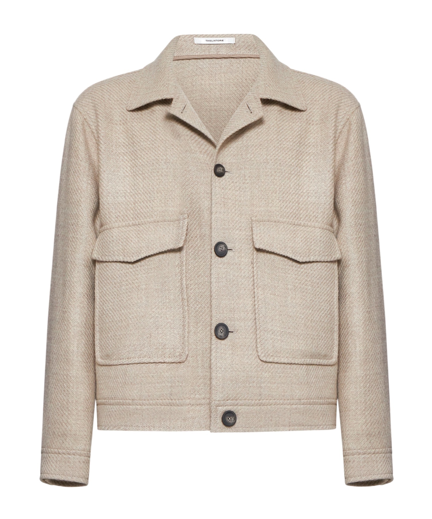 Shop Tagliatore Long-sleeved Button-up Coat In Nude