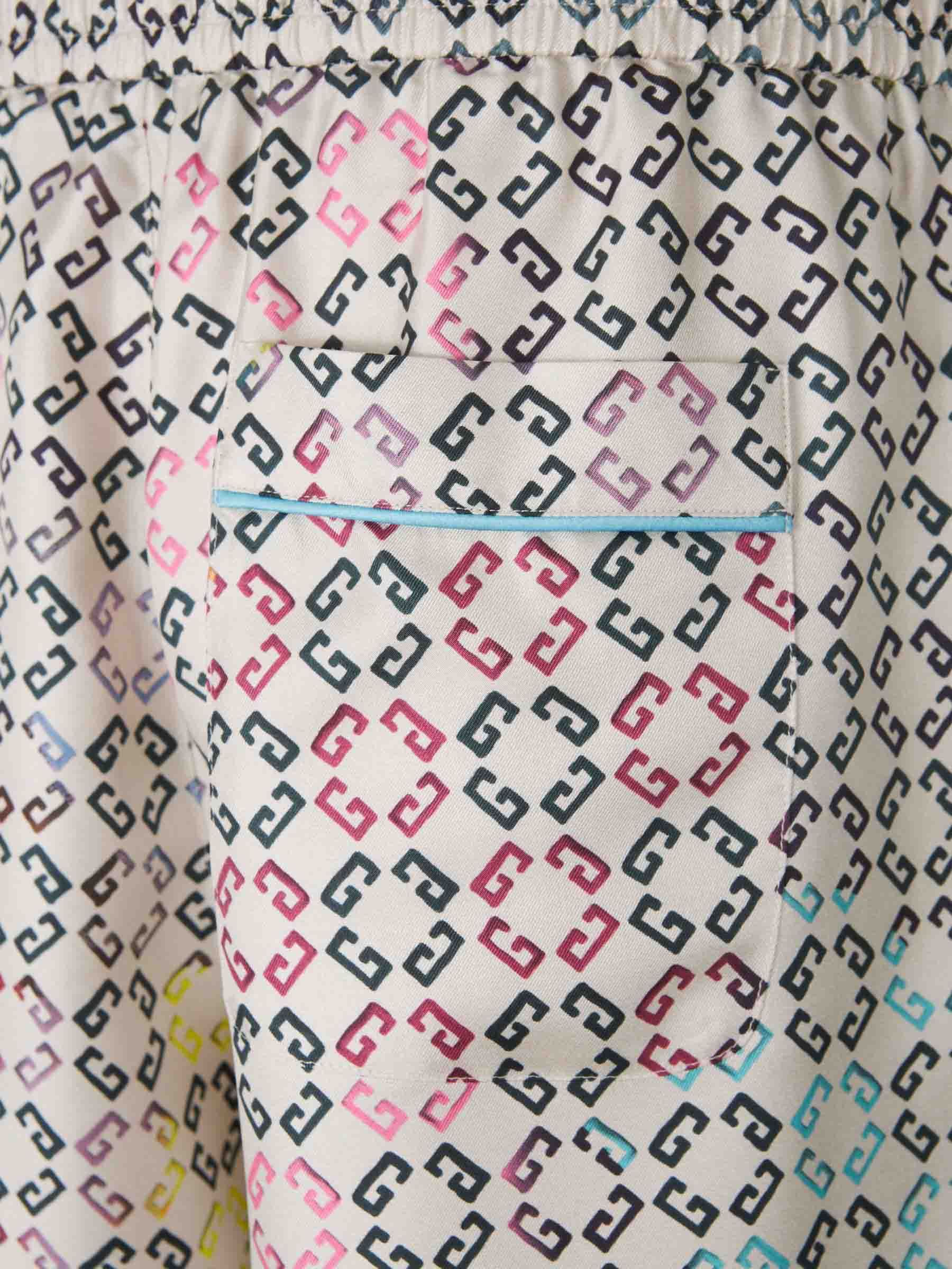 Givenchy Multicolor Monogram 72 Drawstring Pyjama Shorts In White