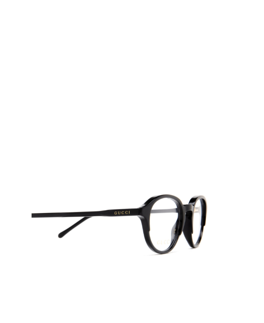 Gucci Logo-print Round-frame Glasses In Black