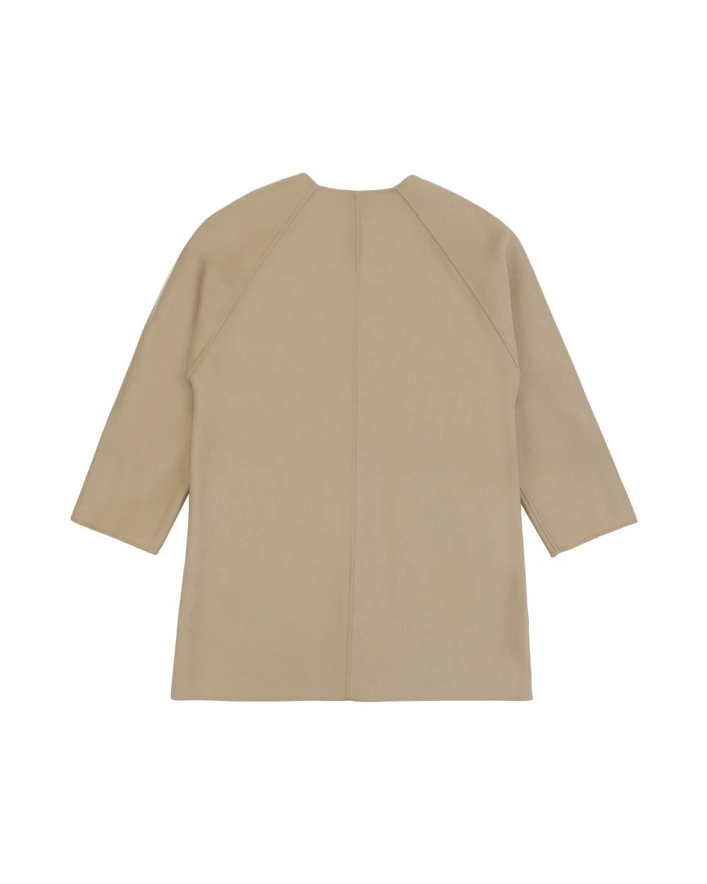 Max Mara Medium Long Coat With Round Neck In Nude