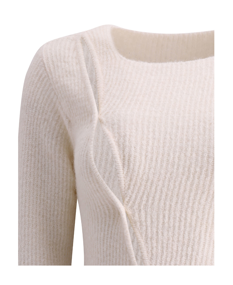 Jacquemus Asymmetric Button-up Cardigan In White