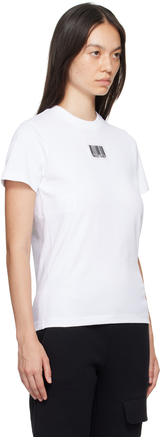 Moschino Bar Code Pattern T-shirt In White