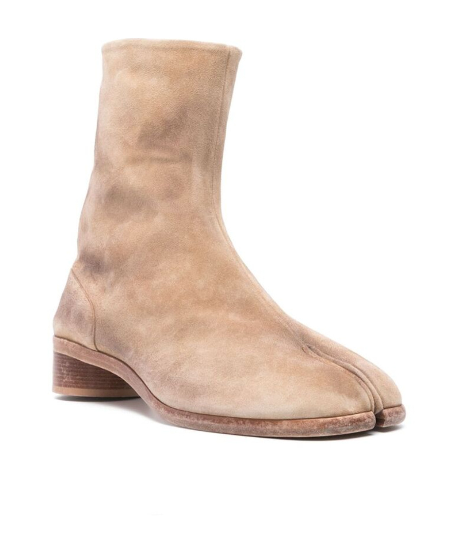 Shop Maison Margiela Tabi Ankle Boot In Nude