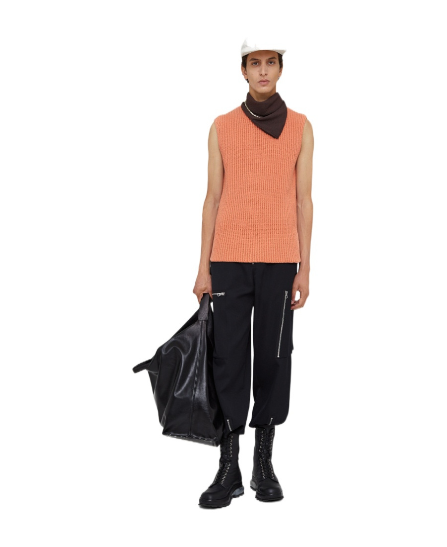 Jil Sander Ribbed Knitted Vest In Pink