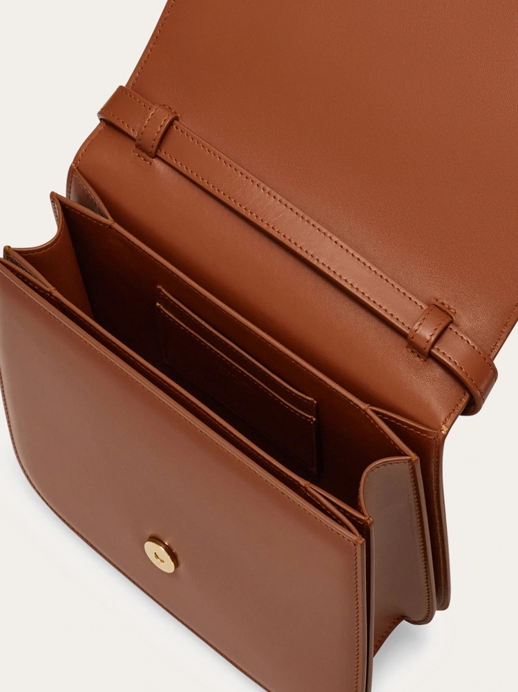 Shop Ferragamo Salvatore Fiamma Shoulder Bag In Of Cognac