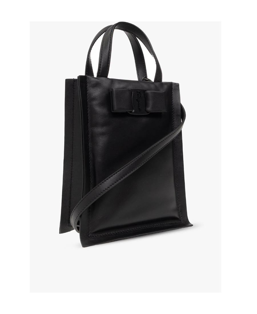 Ferragamo Salvatore Mini Viva Top Handle Bag In Black In Black