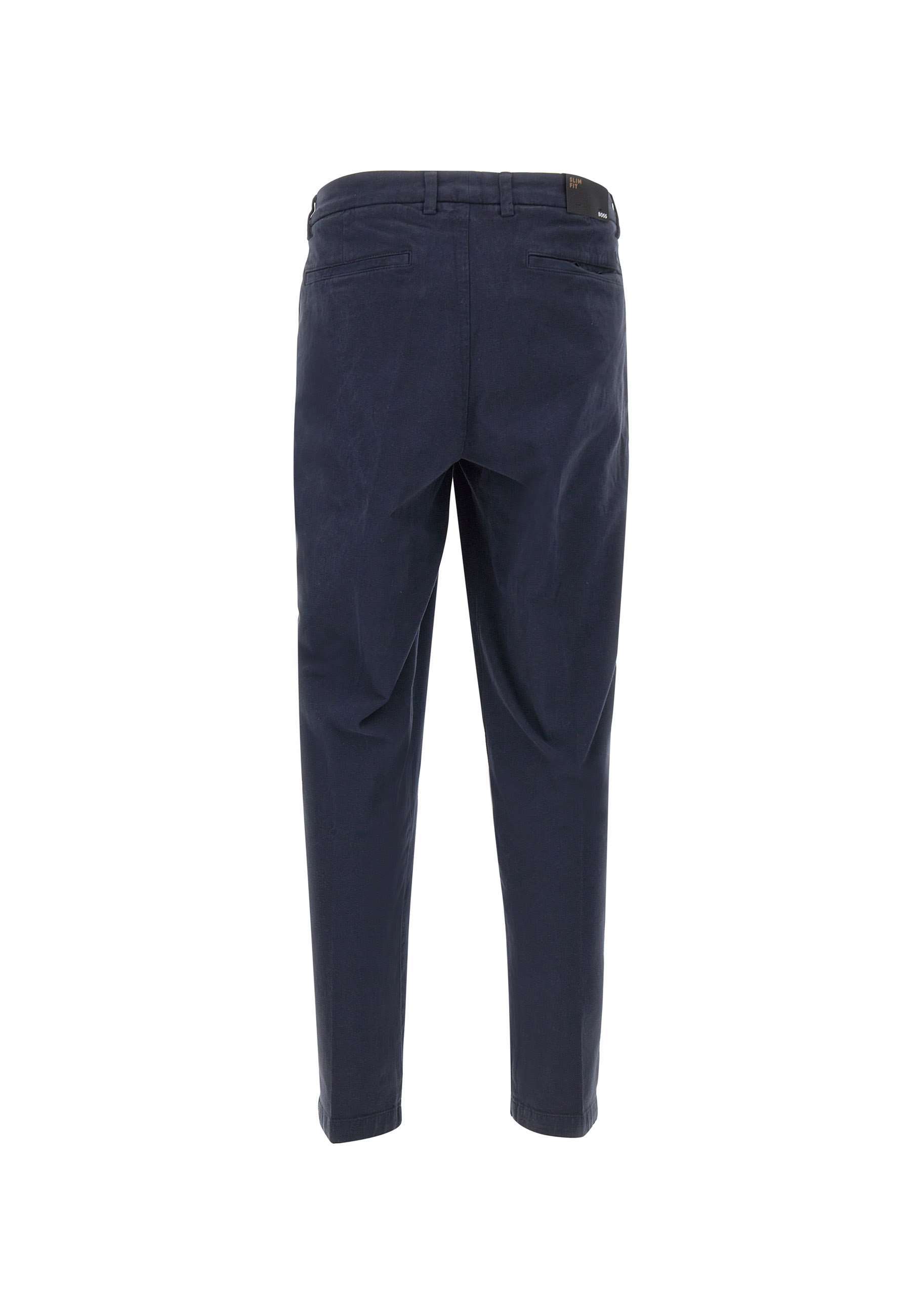 Hugo Boss Cotton-blended Trousers In Blue