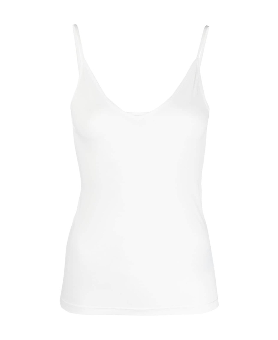 Jil Sander V-neck Plain Tank Top In White