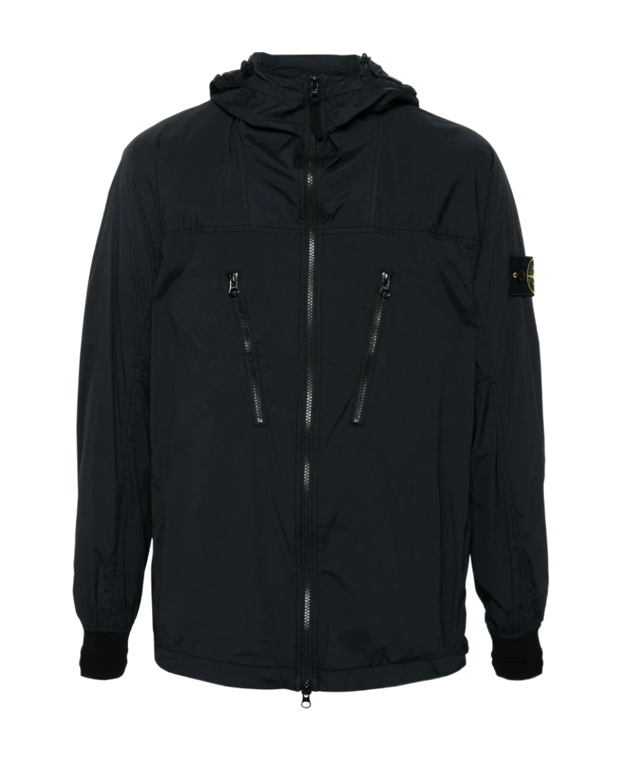 Stone Island Compass Hooded Jacket In Blue