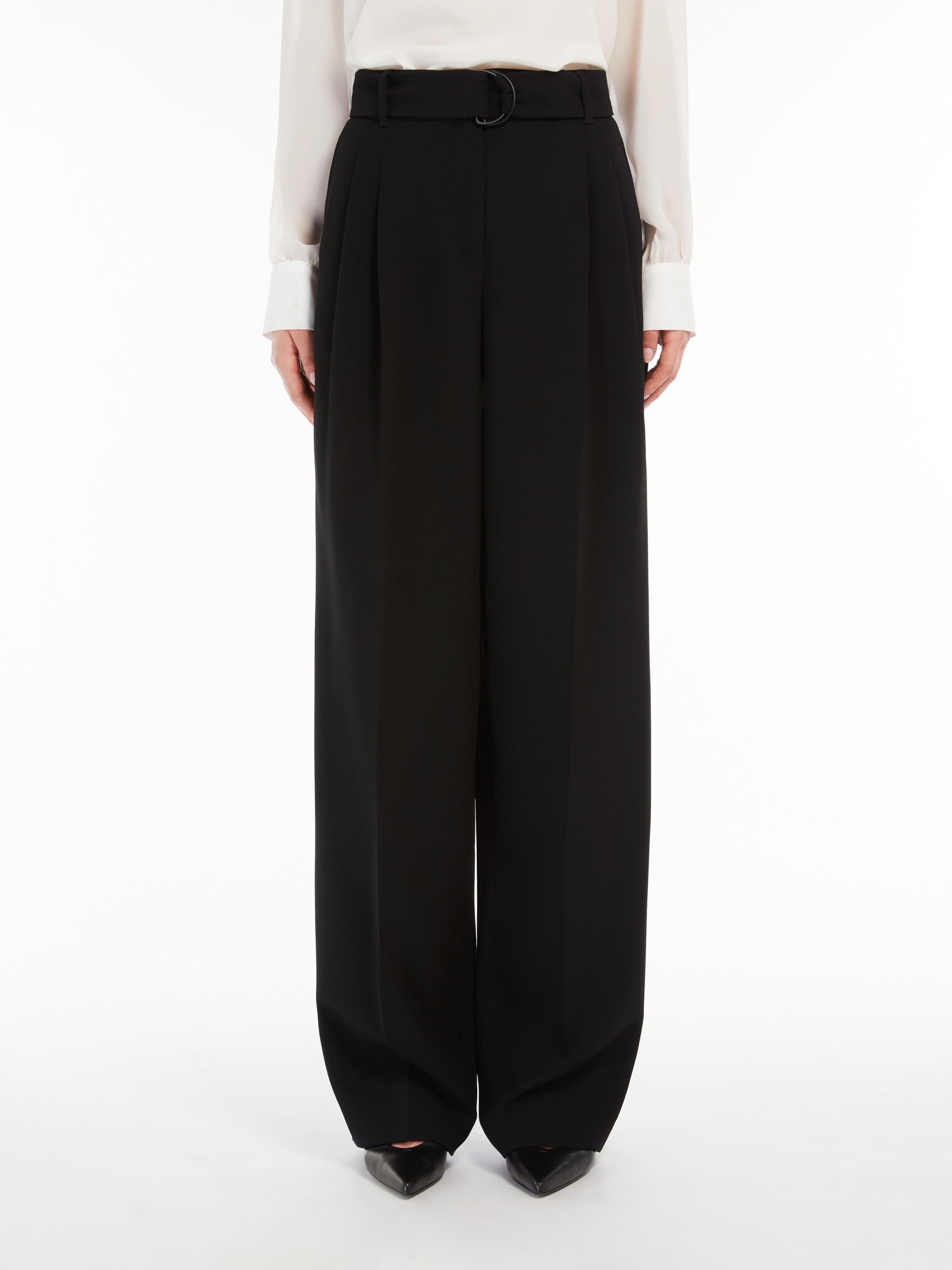 Max Mara Studio Latina Wide Leg Pants In Black