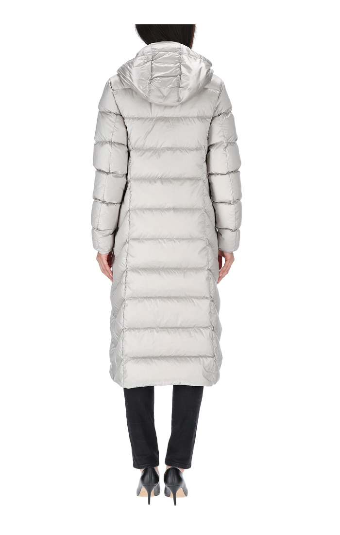 Shop Parajumpers Long-sleeved Hooded Down Jacket In White
