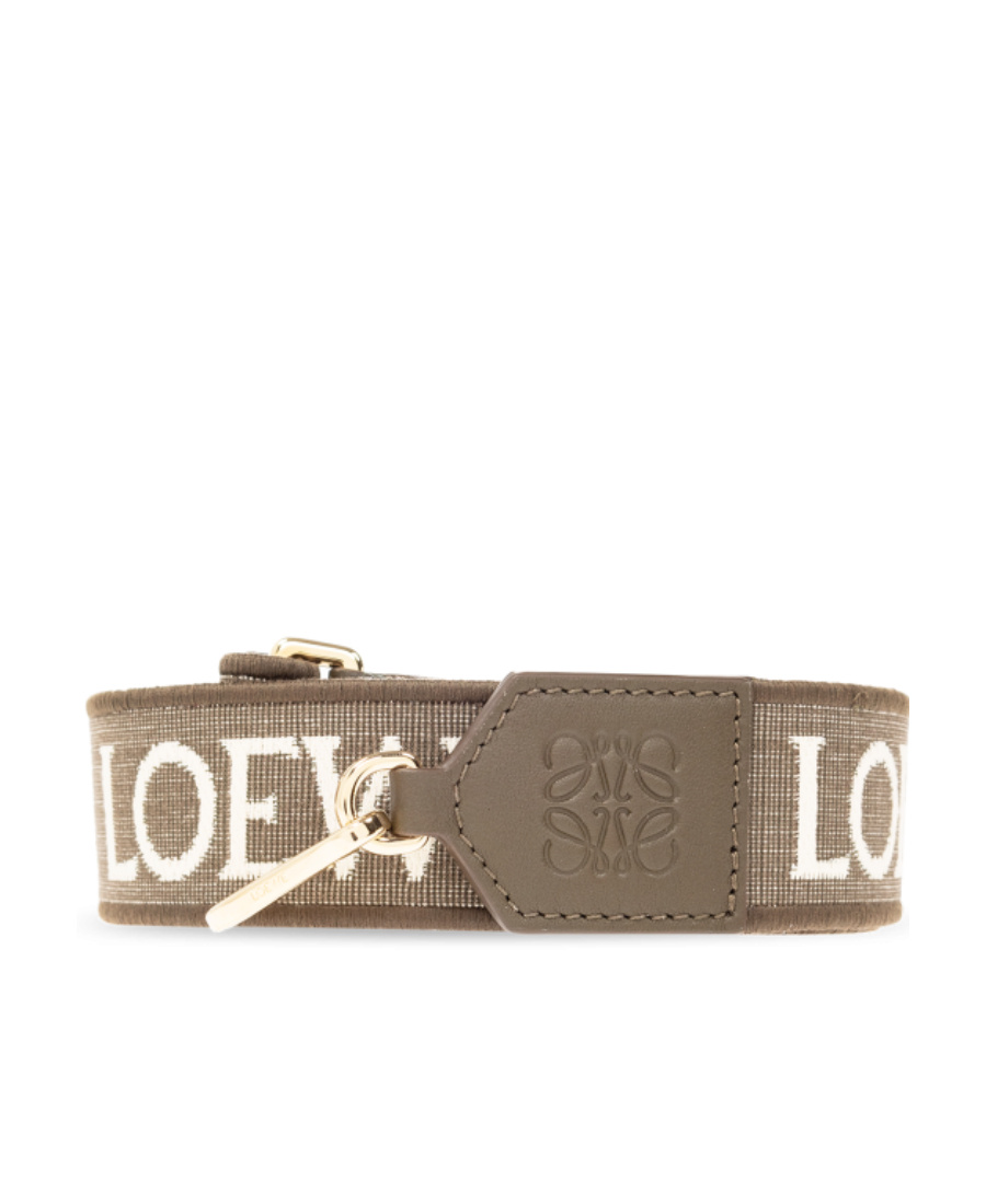 Loewe Anagram Strap In Jacquard And Calfskin In Brown