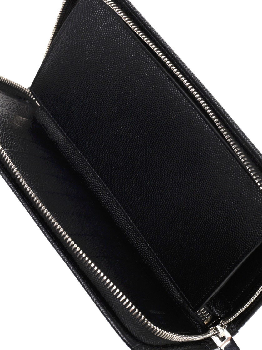 Saint Laurent Zipper Texture Wallet In Black