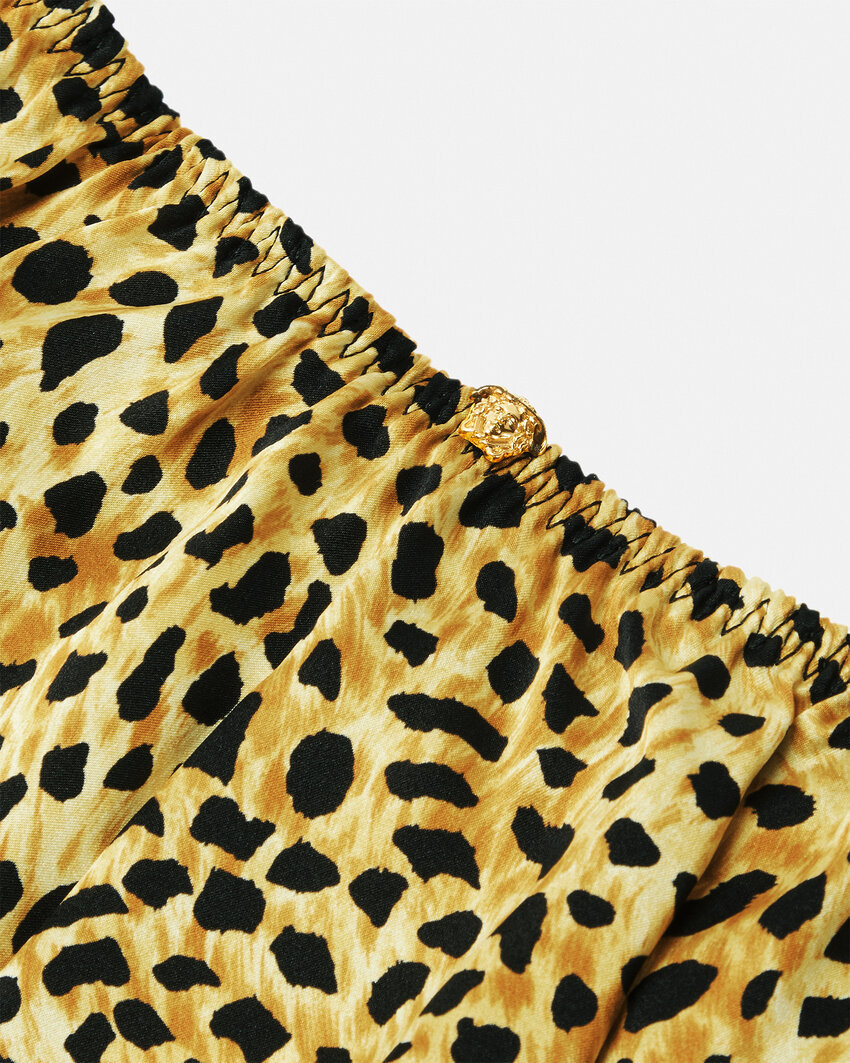 Versace Leopard-print Silk Shorts In Animal Print