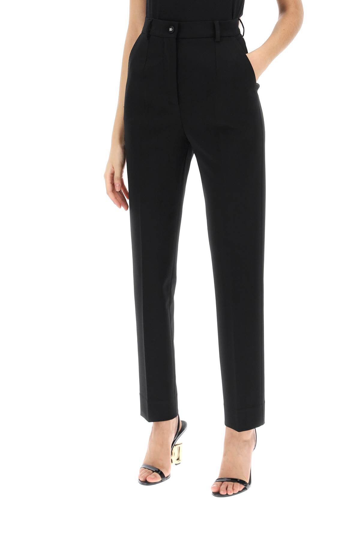 Dolce & Gabbana Milano-stitch Cigarette Pants In Black