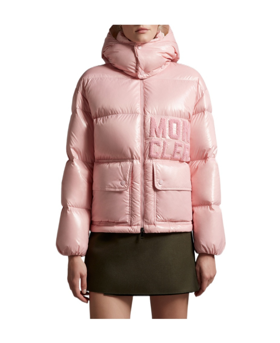 Moncler Abbaye Short Down Jacket In Pink