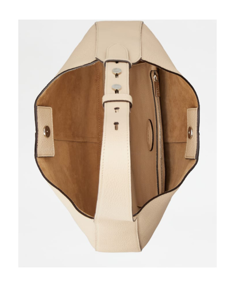 Tod's Small Oboe Leather Tote Bag In Nude