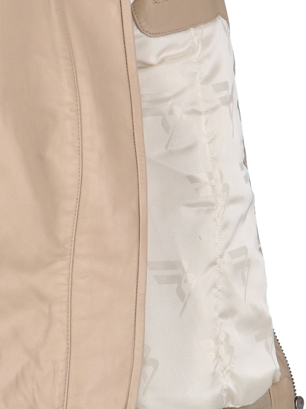 Remain Birger Christensen Long-sleeved Leather Jacket In Nude