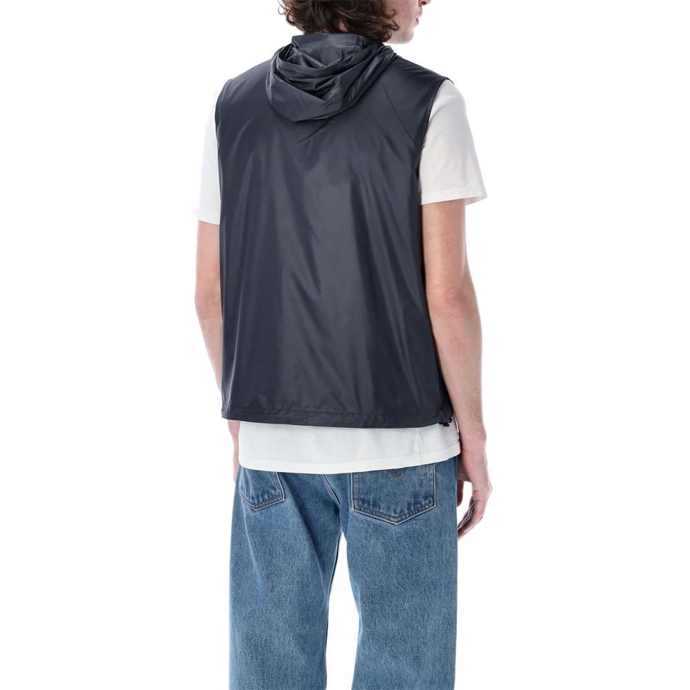 Aspesi Lightweight Hooded Gilet In Black