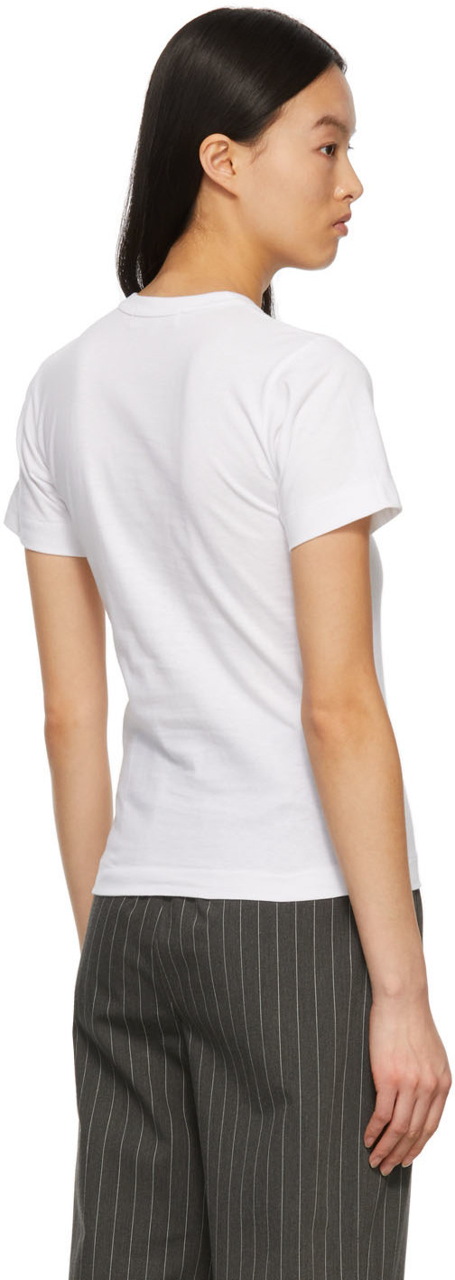 Shop Comme Des Garçons Play Printed T-shirt With Round Collar Pattern In White
