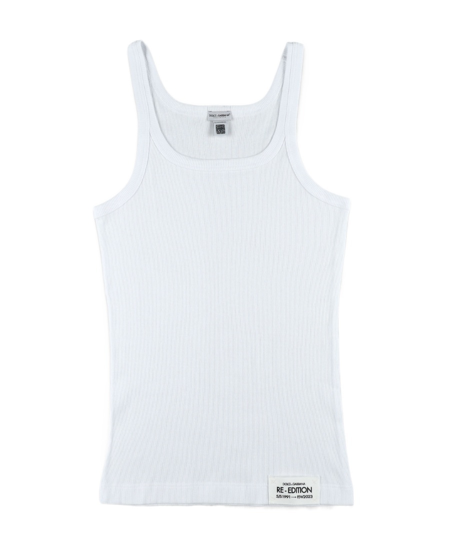Dolce & Gabbana Men's Soft Raffia D&g Tank Top In White