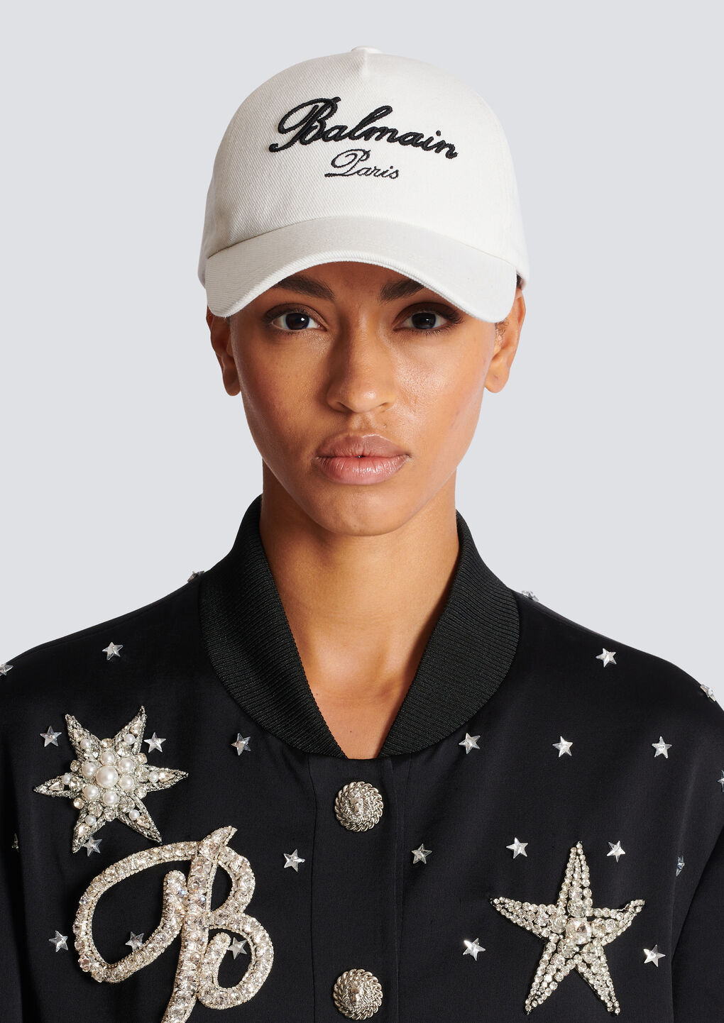 Balmain Logo-embroidered Cotton Cap In White