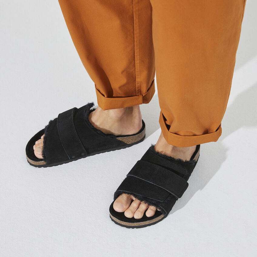 Birkenstock Men's Uji Nubuck Suede Leather Sandals From Finish Line In Black