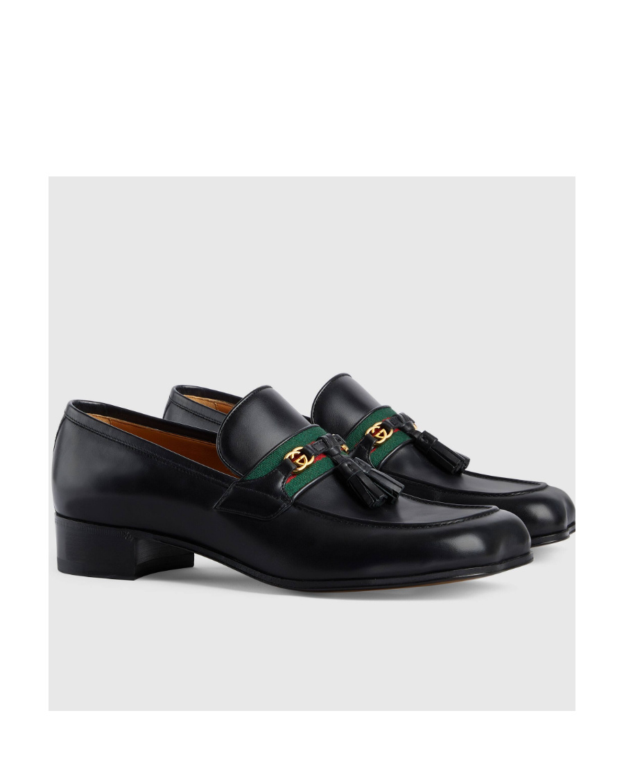 Gucci Tassel-trim Loafers In Black