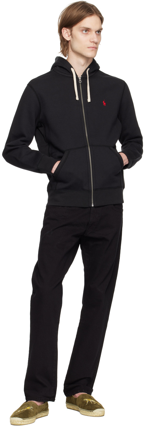 Polo Ralph Lauren Cotton-blend Zip Hoodie In Black