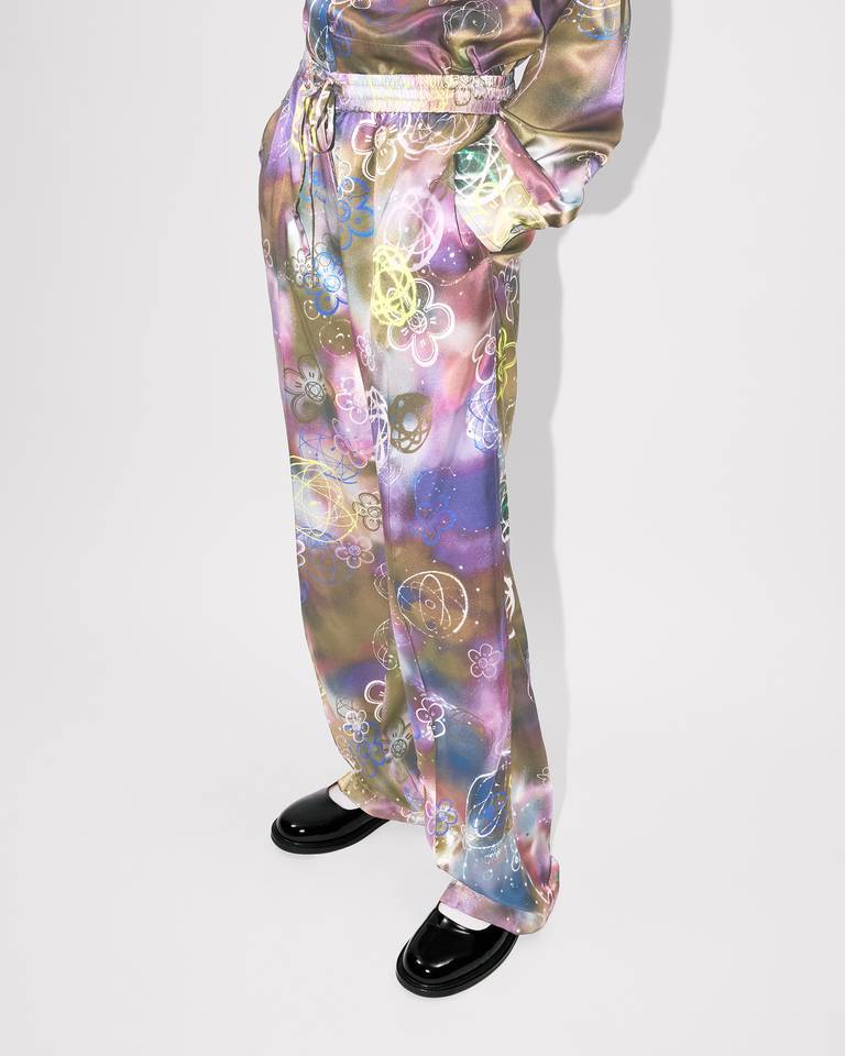 Kenzo ' X Futura 2000' Pants In Silk In Multi