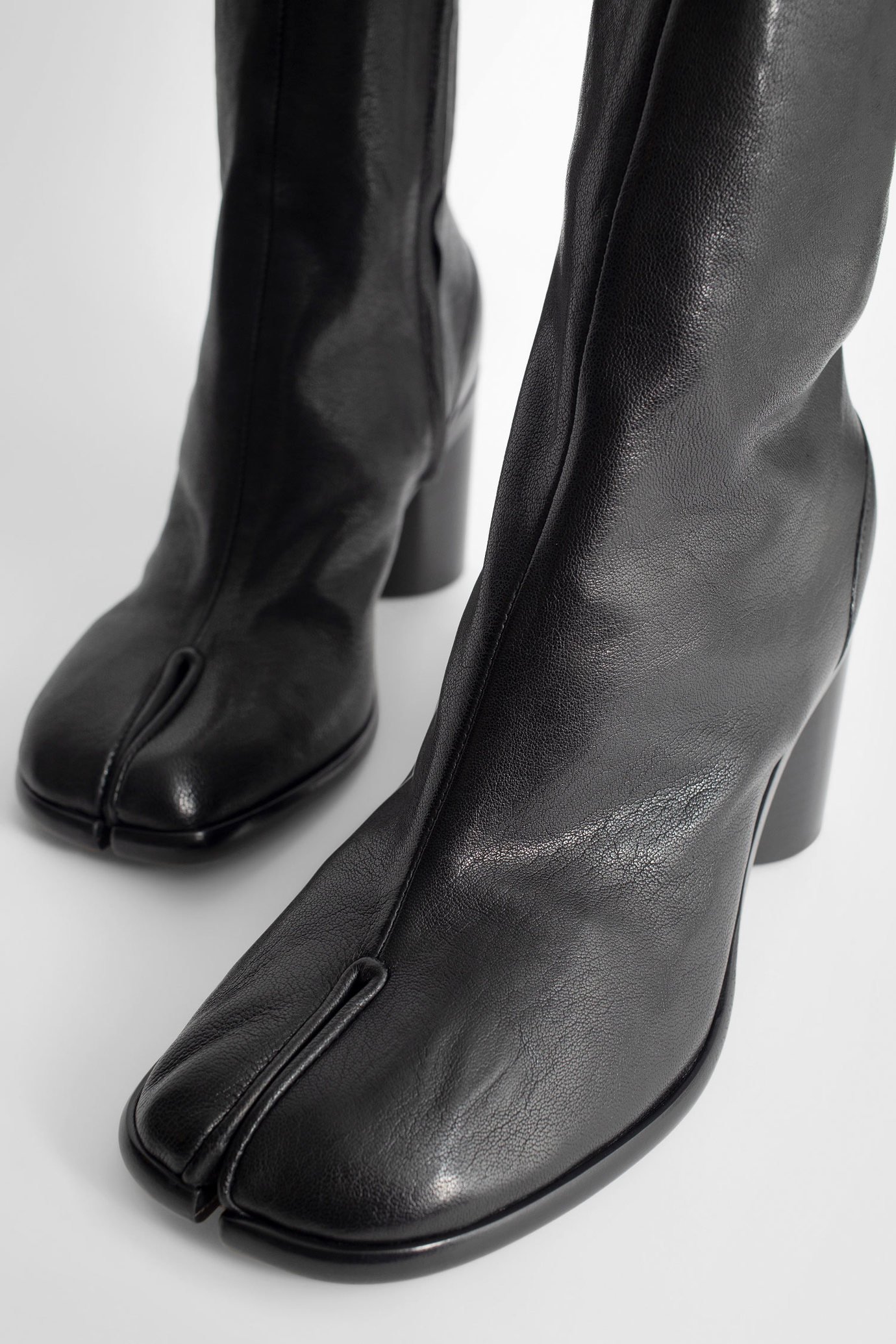 Maison Margiela Black Tabi Broken Mirror Tall Boots In Black
