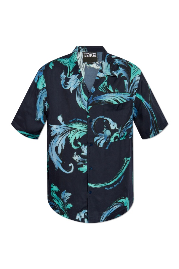 Versace Jeans Short-sleeved Shirt In Black